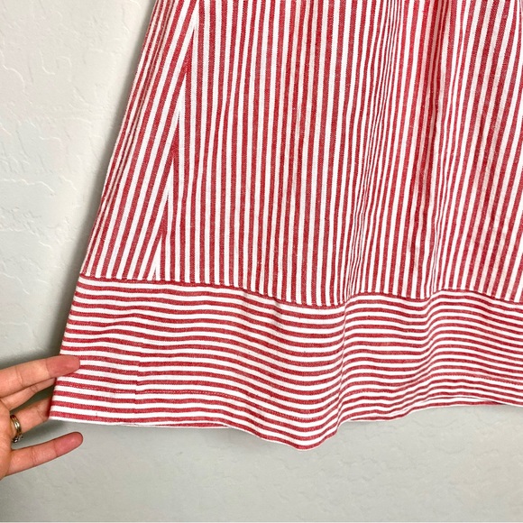 J. Crew Factory Women’s Size XS A-line Skirt Red Cream Striped - Picture 2 of 4